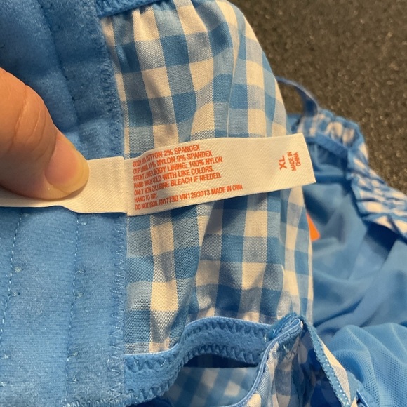 NWT Colsie Blue Gingham Bralette XL - Picture 4 of 5